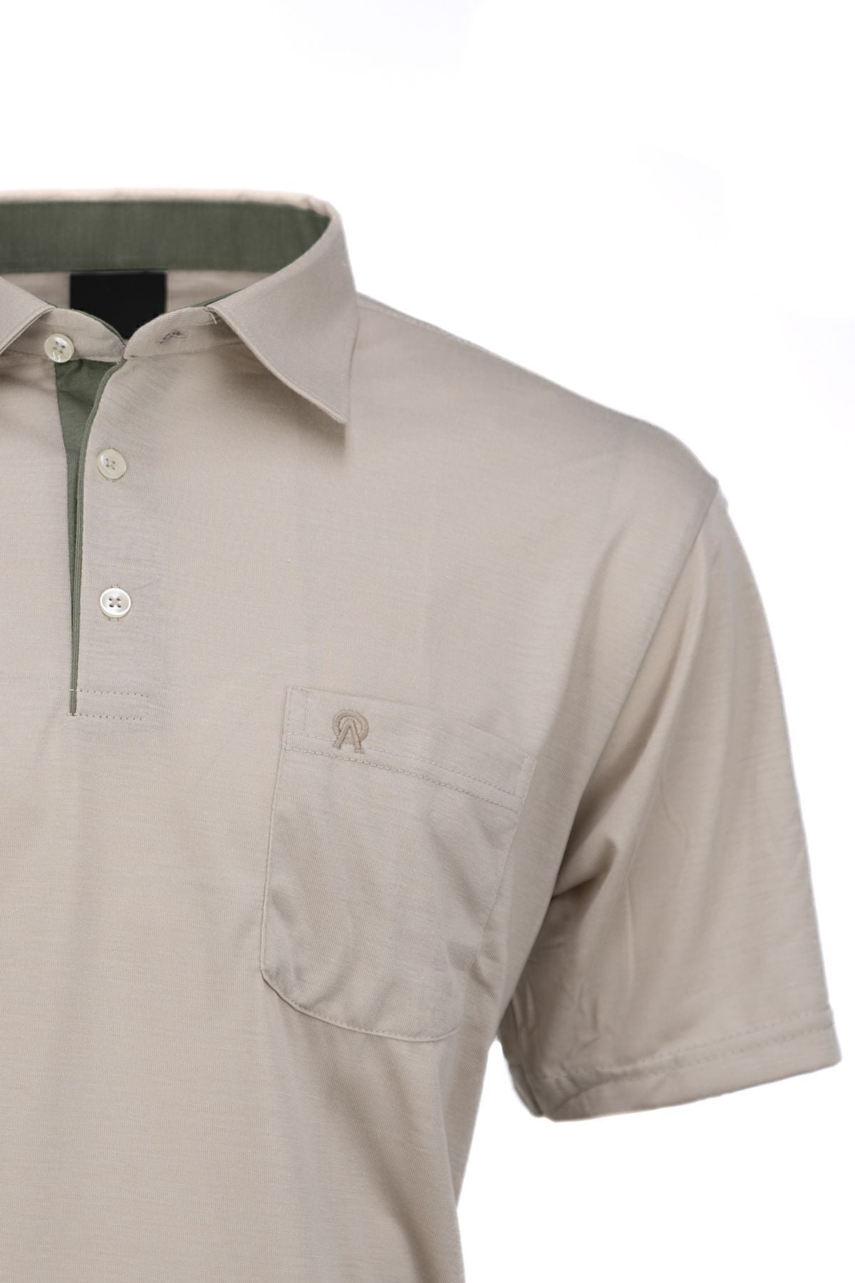 Erkek Gömlek Yaka Cepli Kısa Kollu Normal Kesim Tam Kalıp Premium Pamuklu Kumaş T-shirt